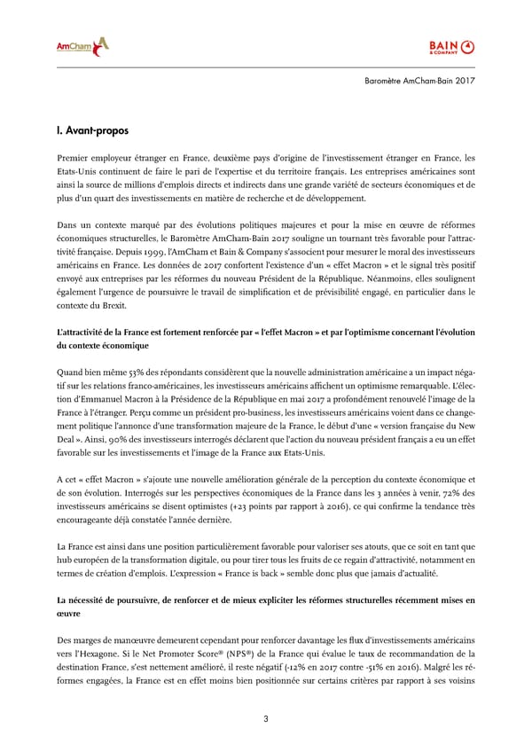 Baromètre AmCham-Bain | Report | 2017 - Page 3